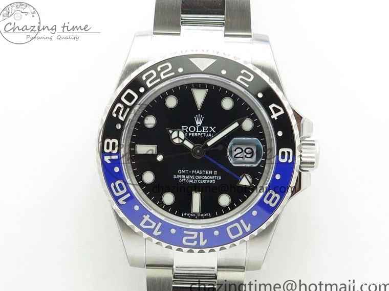 0129 GMT Master II 116710BLNR Batman Ceramic 316L Steel ROF Best Edition Black Dial on SS Bracelet A Youthful 2659